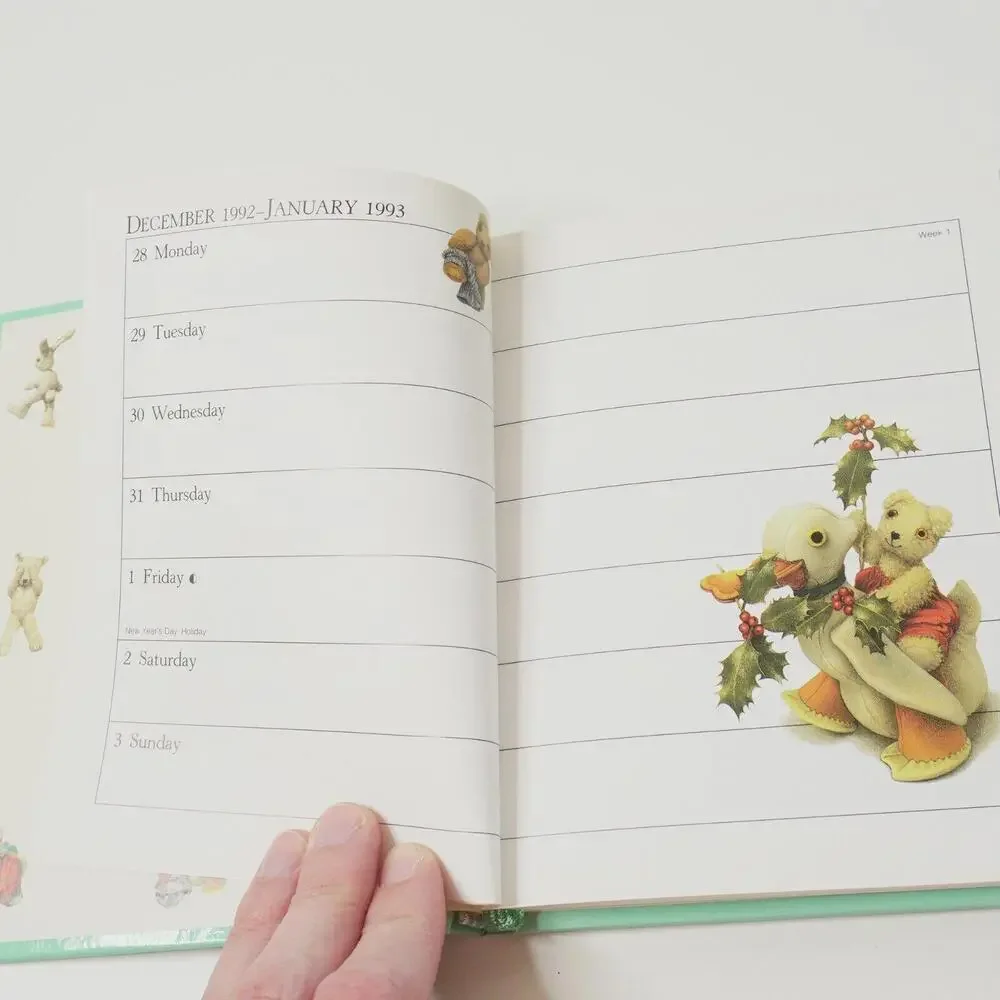 Vintage 90s Old Bear Jane Hissy Diary VTG Cute Stationary Nostalgic Crafting '93